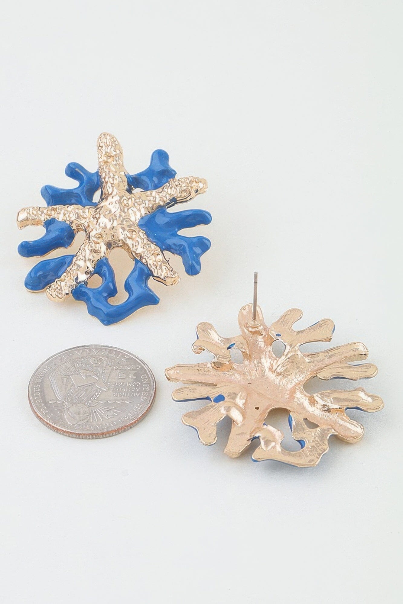 Hammered Starfish Coral Earrings Apparel & Accessories > Jewelry > Earrings jehouze 