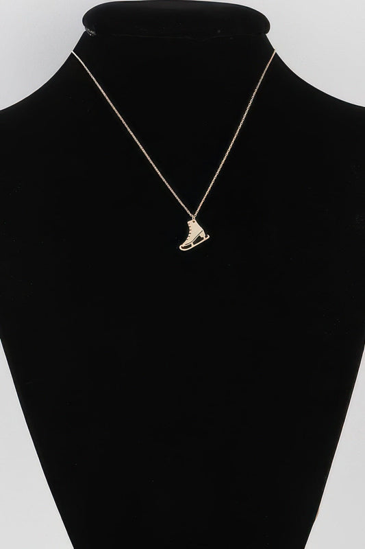 Ice Skates Pendant Necklace Necklaces jehouze Gold 