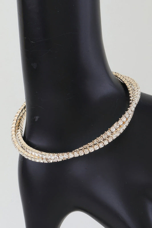 Interlocked Cubic Rhinestone Cuff Bracelet jehouze 