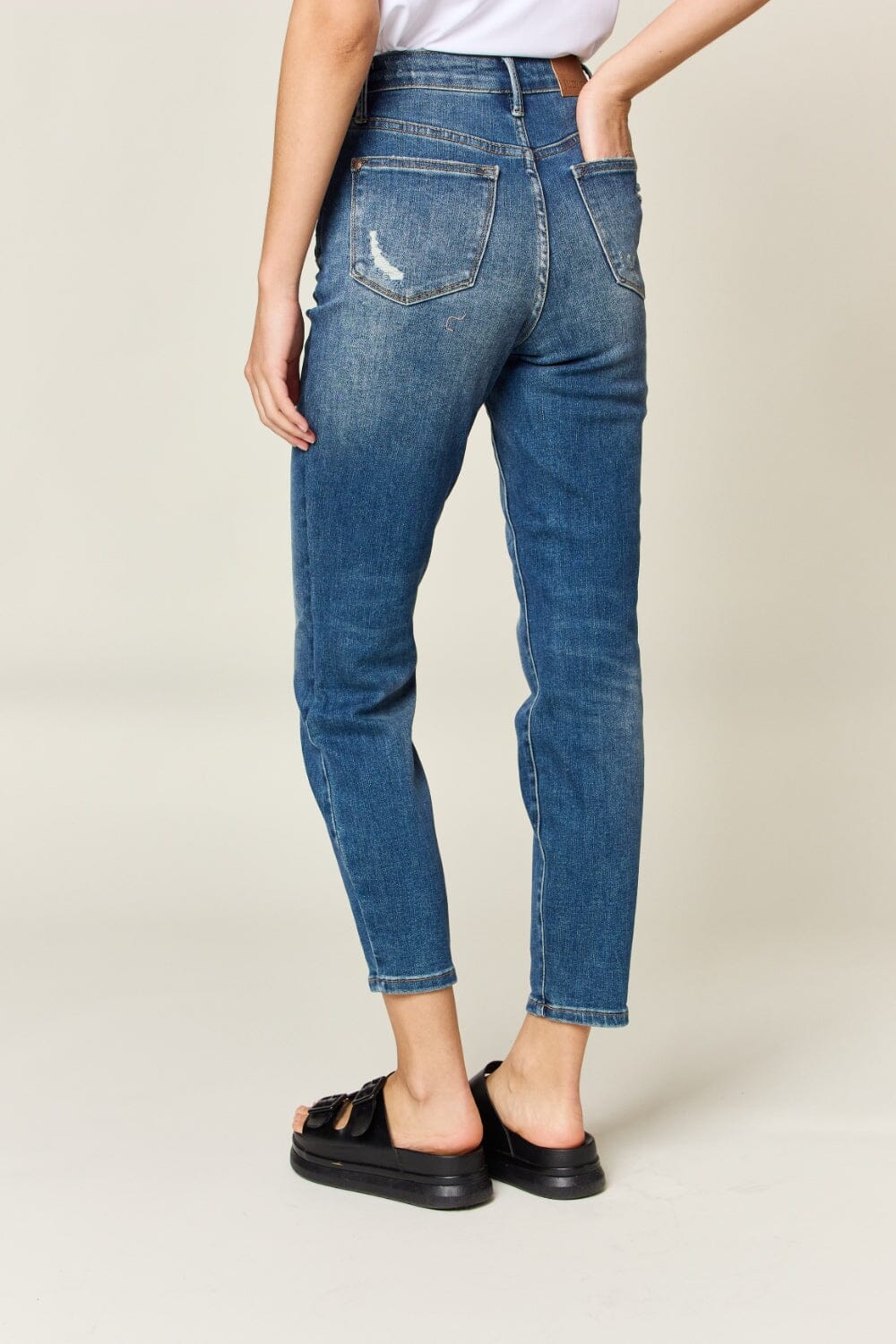 Judy Blue Dark Blue Tummy Control High Waist Slim Jeans jeans jehouze 