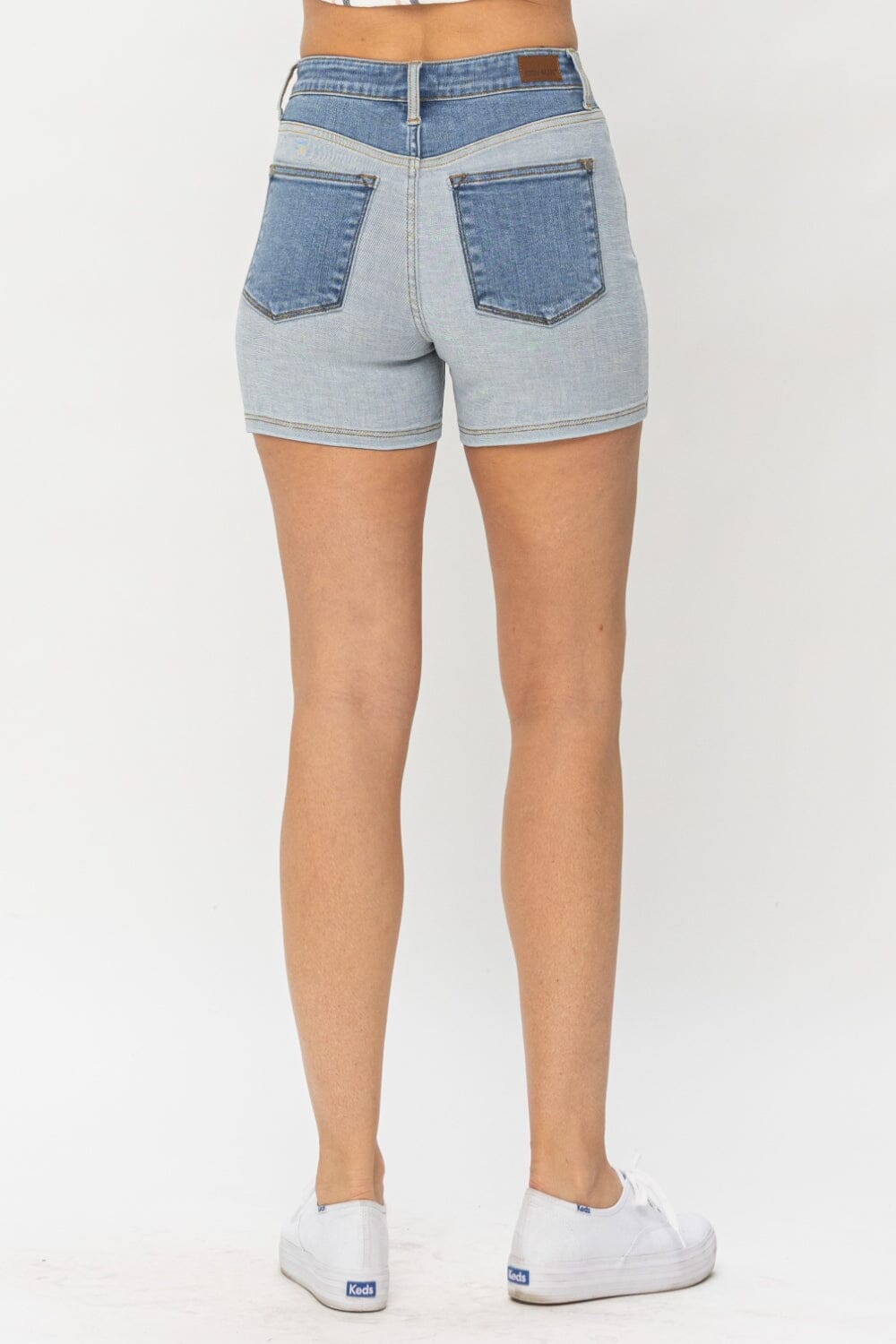 Judy Blue Light Blue Color Block Denim Shorts jeans jehouze 