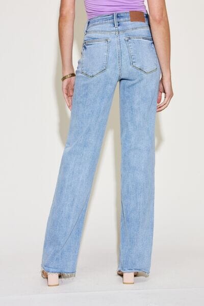 Judy Blue Light Blue V Front Waistband Straight Jeans jeans jehouze 