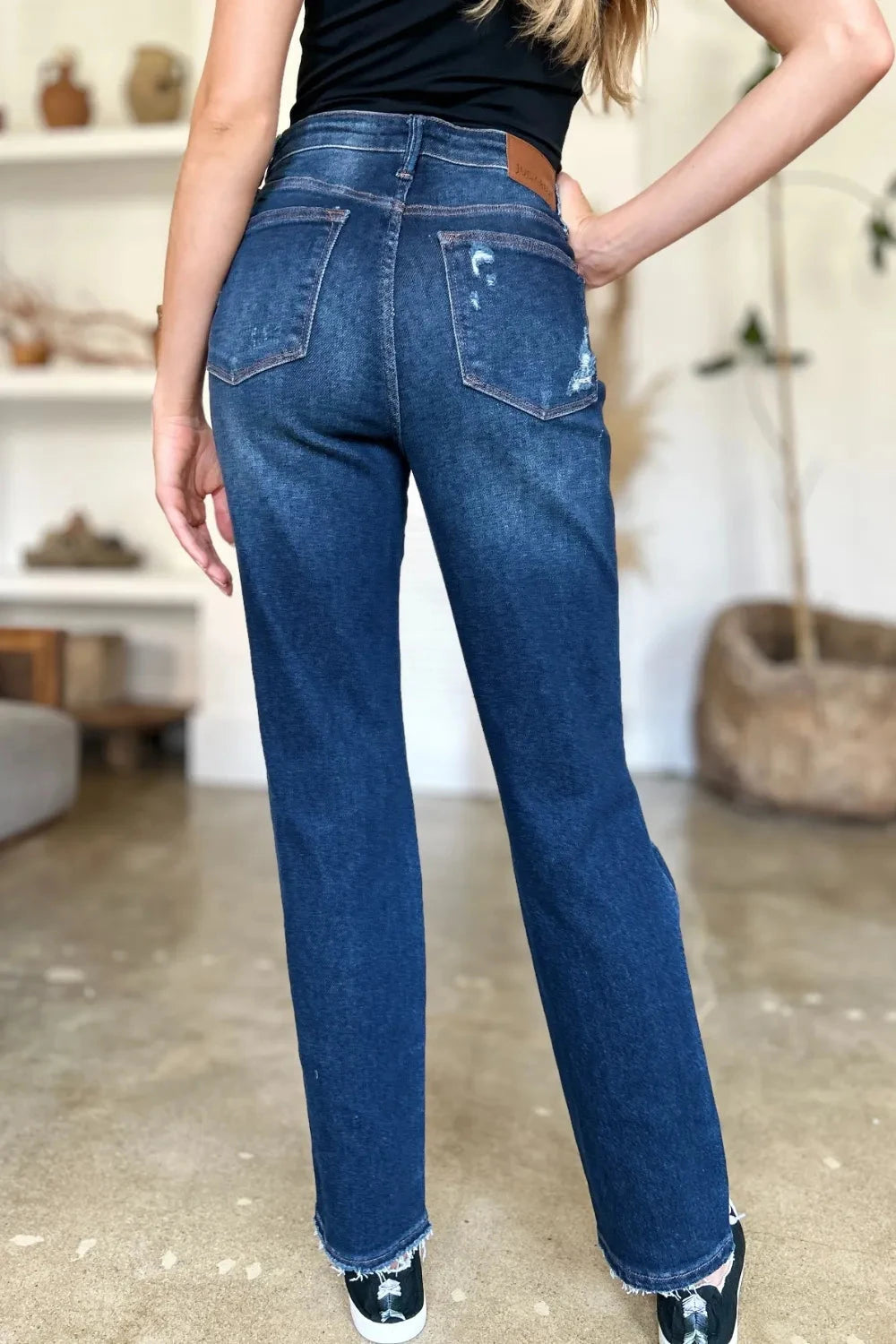 Judy Blue Plus Size High Waist Rigid Magic Heavy Destroy Straight Jeans jeans jehouze 