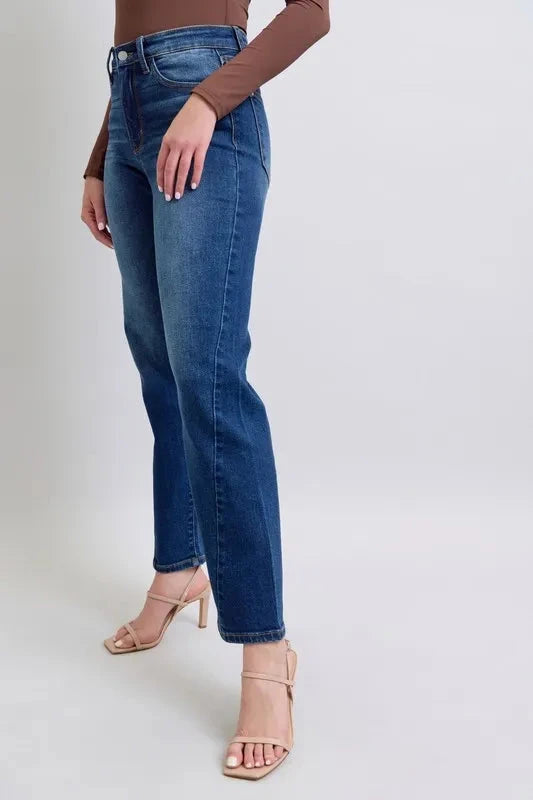 Judy Blue Plus Size Side Seam Detail Straight Jeans with Pockets jeans jehouze 