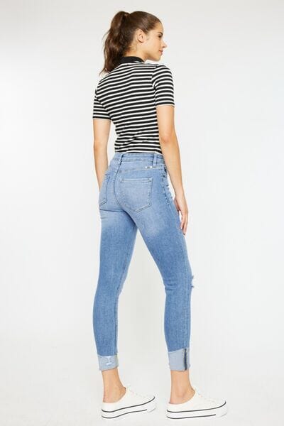 Kancan Light Blue Distressed Cat's Whiskers Button Fly Jeans jeans jehouze 