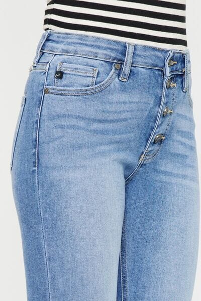 Kancan Light Blue Distressed Cat's Whiskers Button Fly Jeans jeans jehouze 