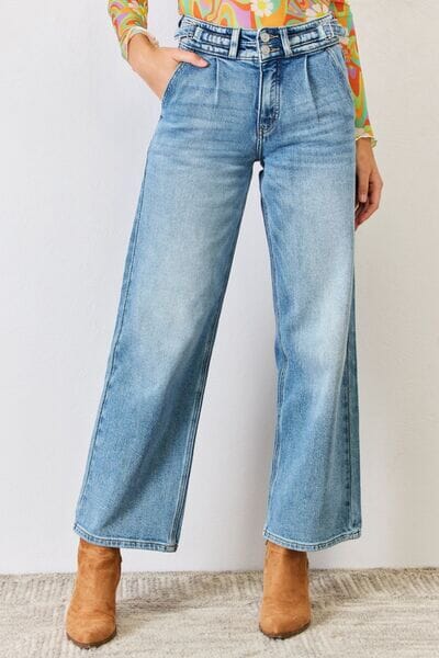 Kancan Medium Blue High Waist Wide Leg Jeans jeans jehouze Medium 0(23) 