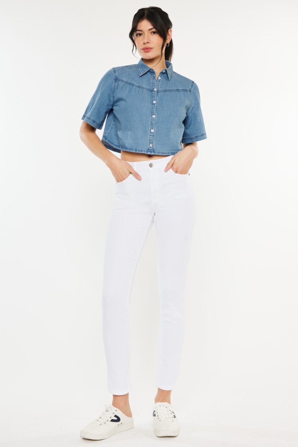 Kancan White High Rise Ankle Skinny Jeans jeans jehouze White 0 