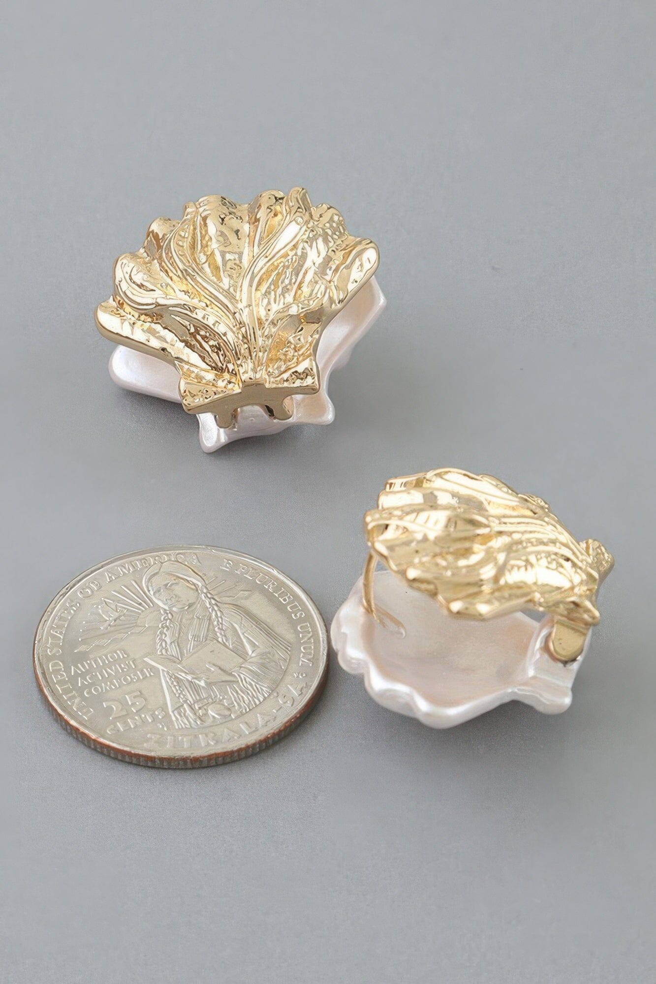 Luxury Clamshell Clasp Earrings Apparel & Accessories > Jewelry > Earrings jehouze 