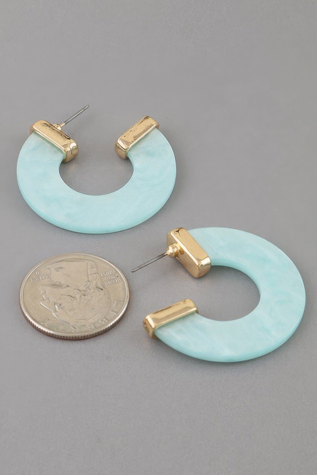 Marble Stone Open Hoop Earrings Apparel & Accessories > Jewelry > Earrings jehouze 