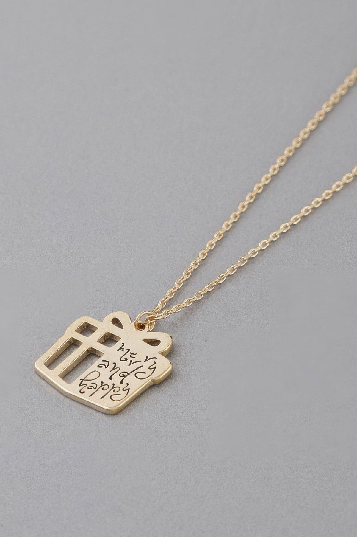 Merry And Happy Gift Necklace Necklaces jehouze 