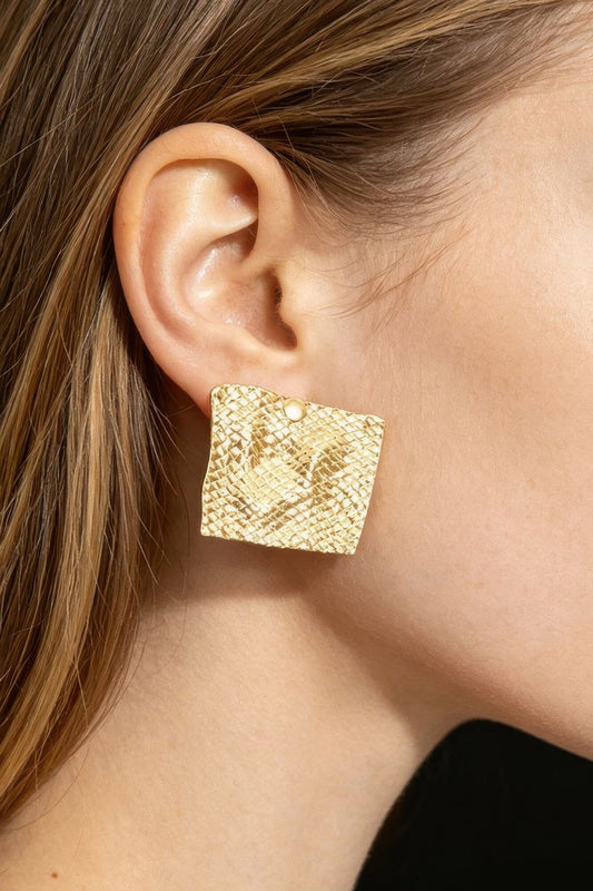 Metal Earring Apparel & Accessories > Jewelry > Earrings jehouze Gold 