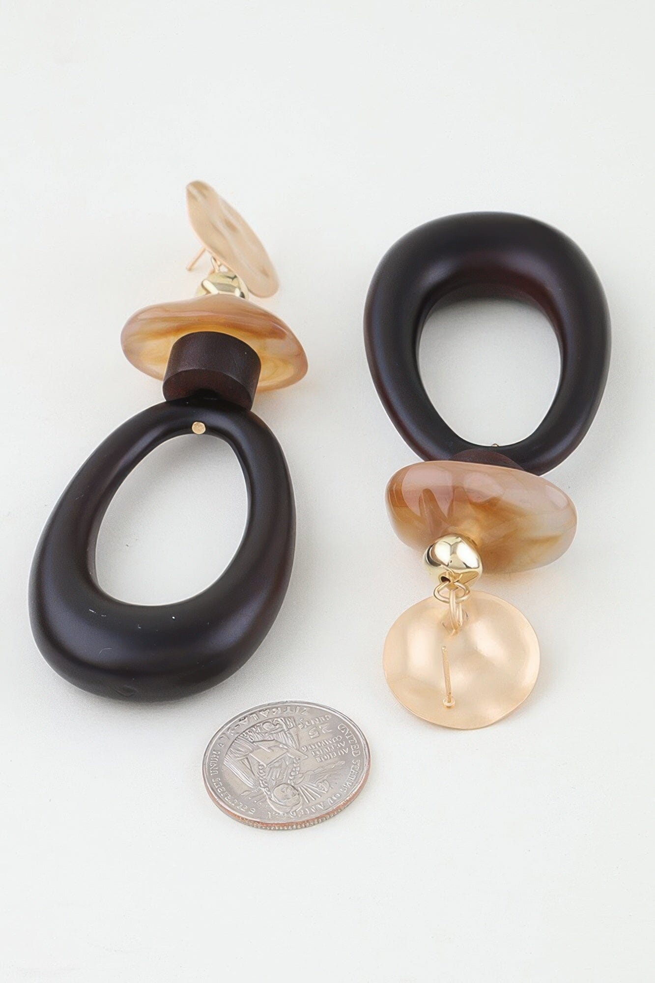 Modern Stone Open Drop Earrings Apparel & Accessories > Jewelry > Earrings jehouze 