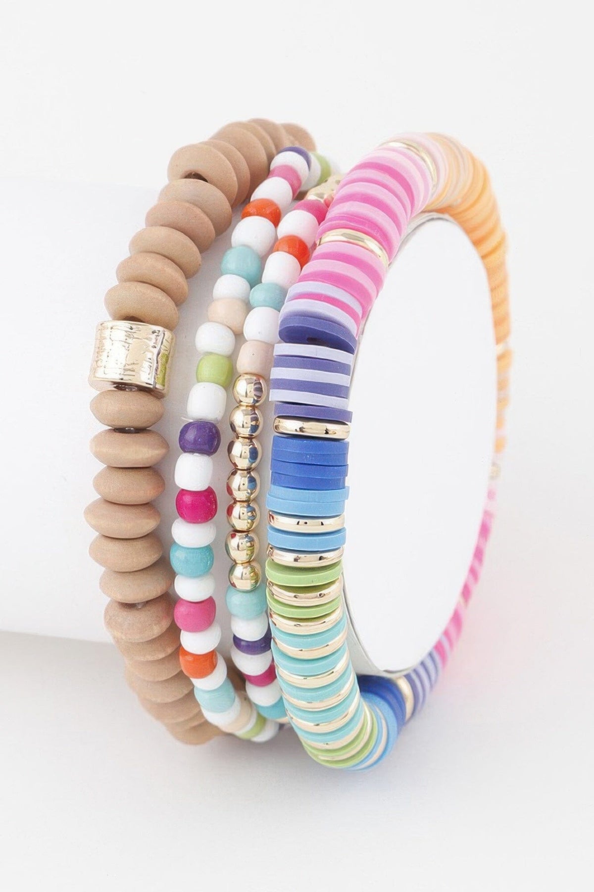 Multi Beaded Bracelet Bracelets jehouze Gold Multicolor 