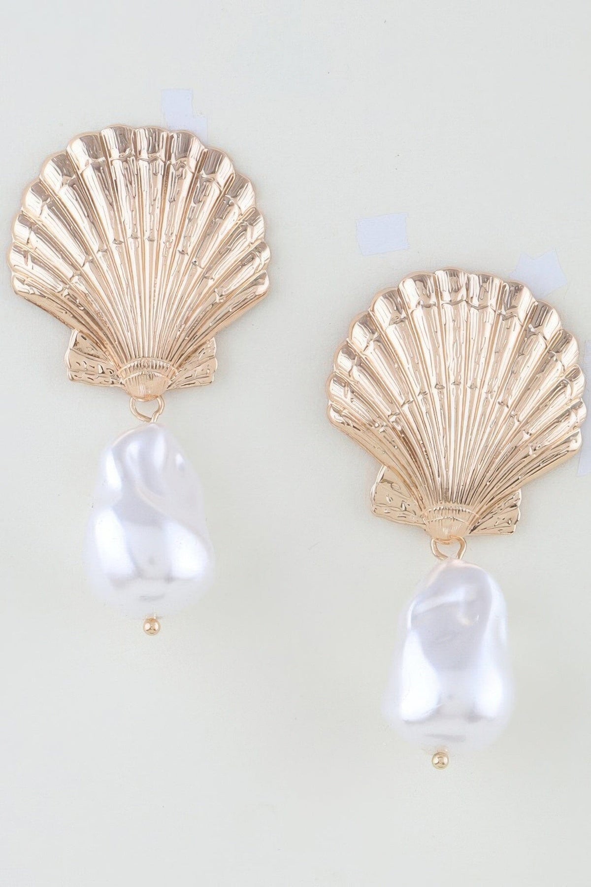 Multi Clam Pearl Drop Earrings Earrings jehouze 