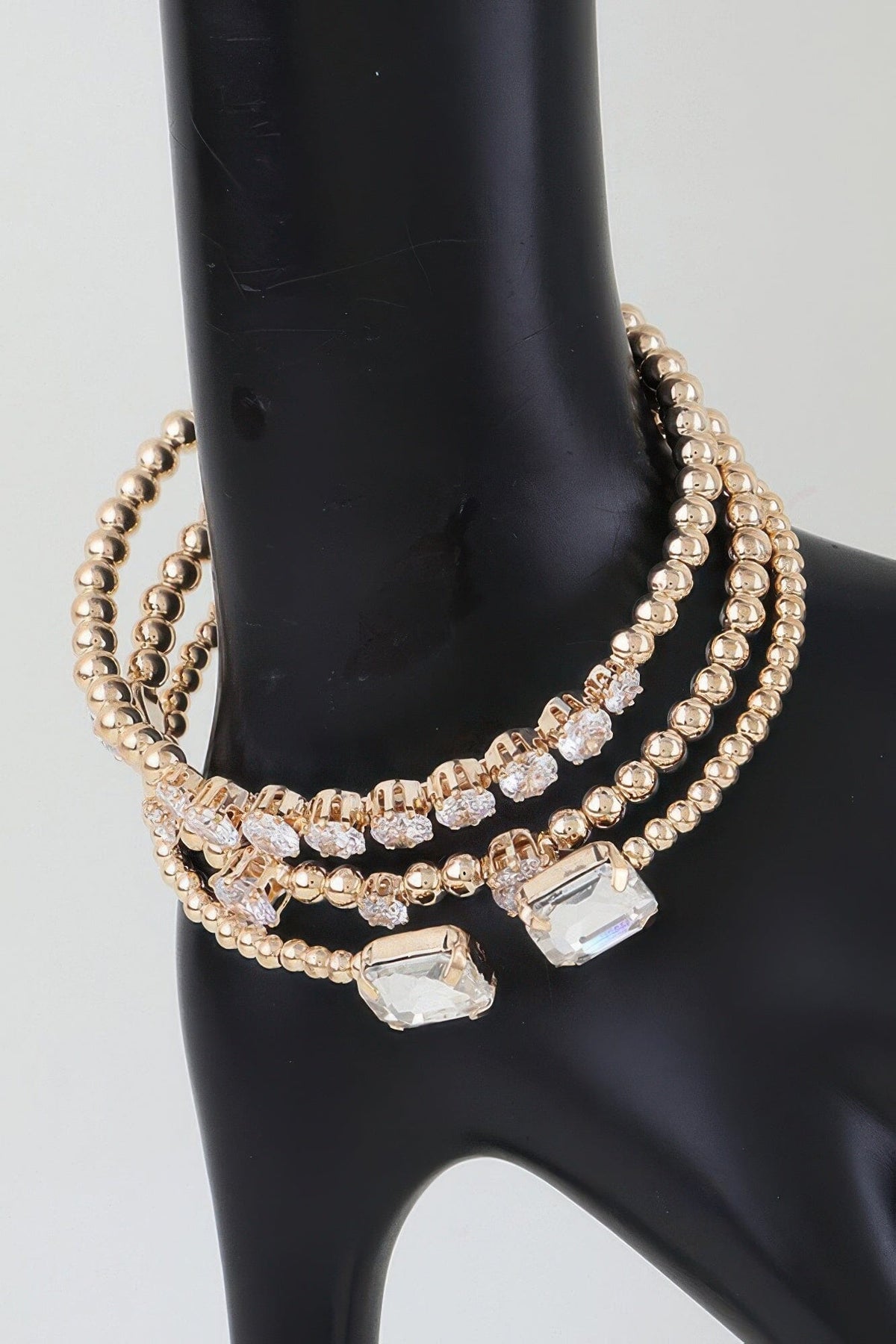 Multi Cubic Zirconia Beaded Bracelet Bracelets jehouze 