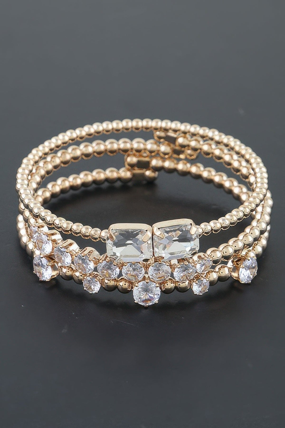 Multi Cubic Zirconia Beaded Bracelet Bracelets jehouze 