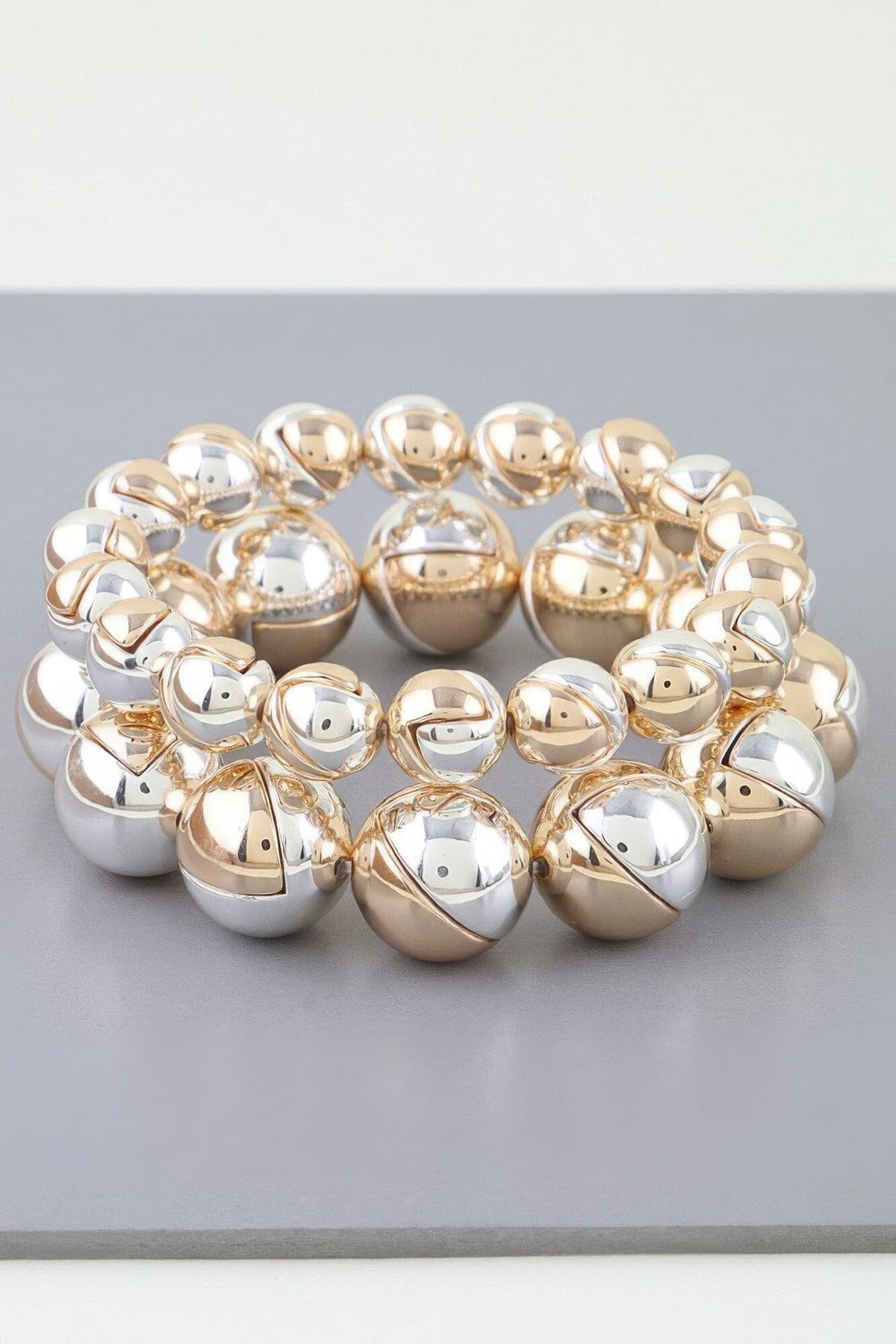 Multi Cut Beaded Bracelet Bracelets jehouze Gold Silver 