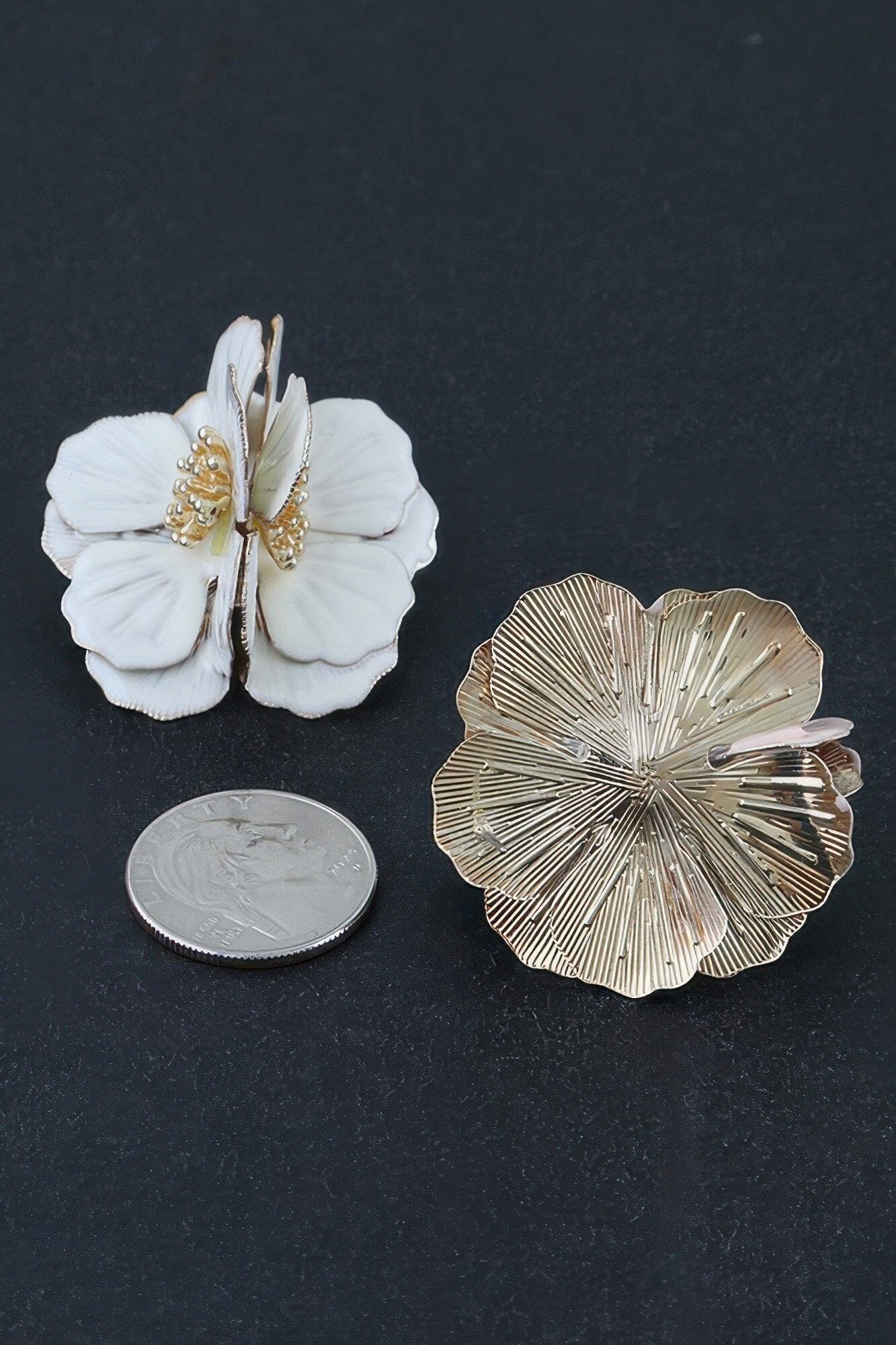 Multi Dimensional Blossom Earrings Apparel & Accessories > Jewelry > Earrings jehouze Gold Ivory 