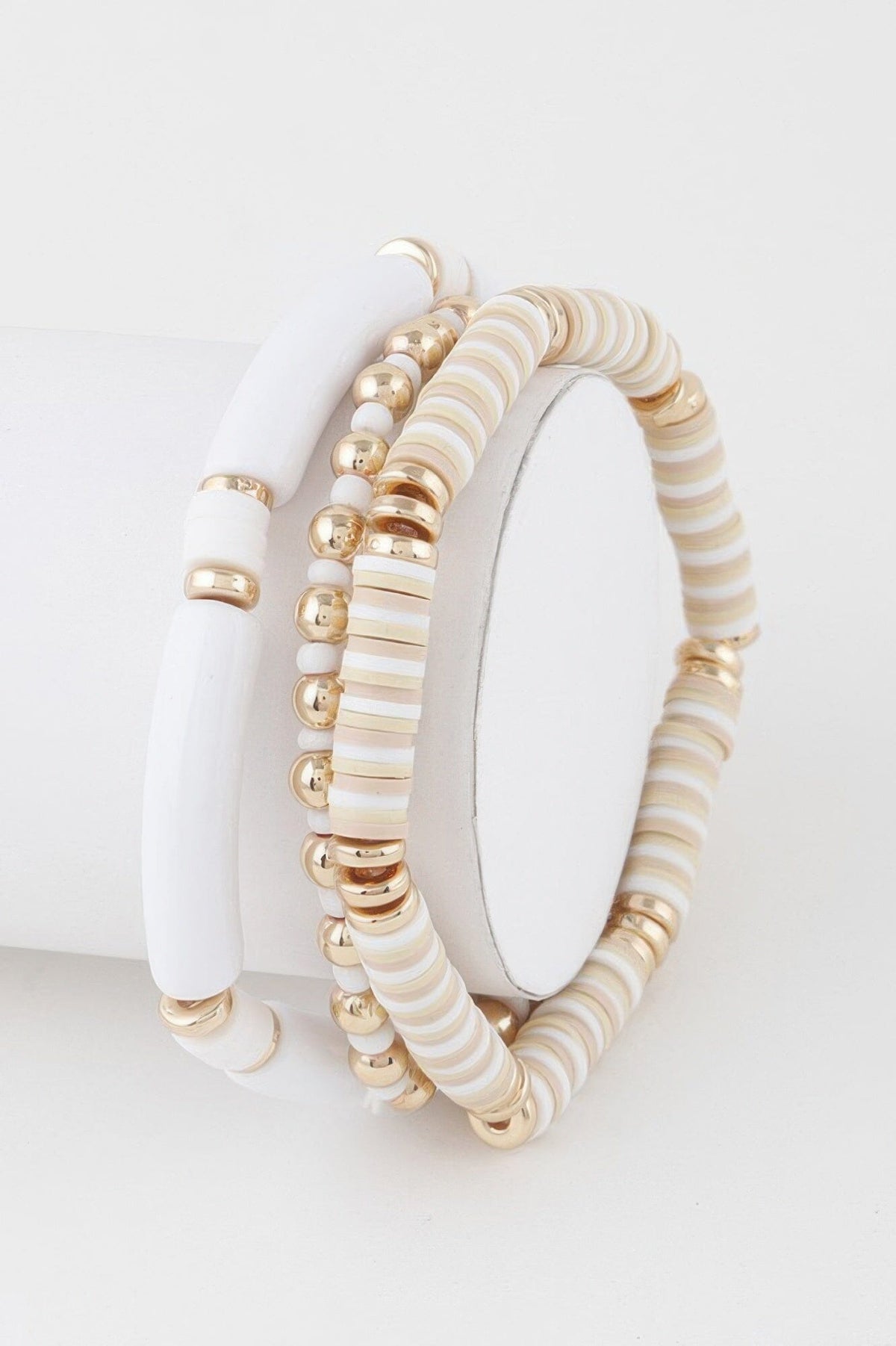 Multi Layered Bracelet Bracelets jehouze Gold White 