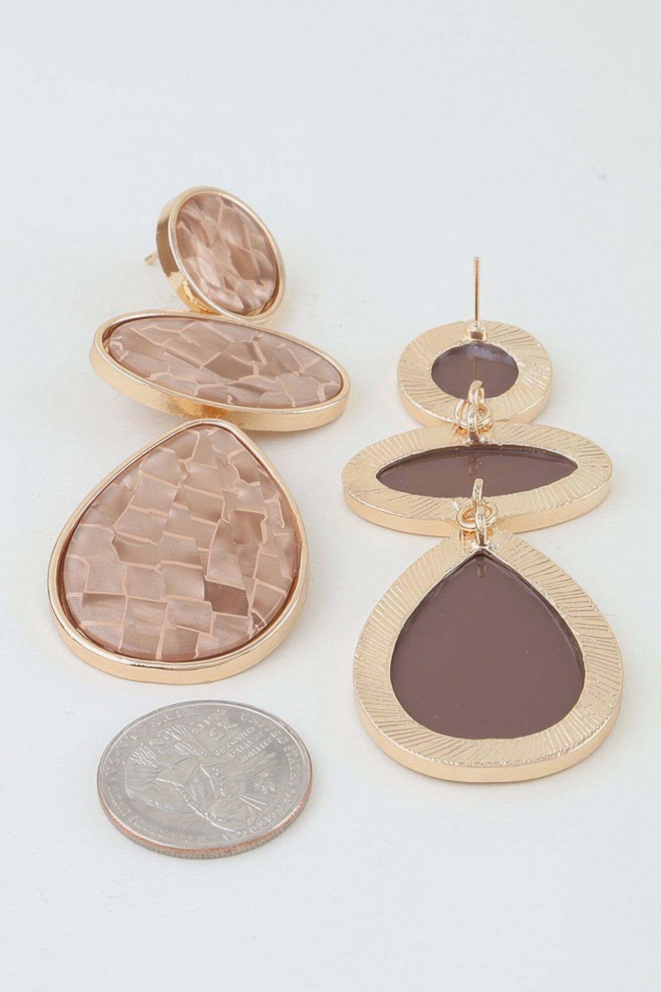 Multi Marble Brick Drop Earrings Apparel & Accessories > Jewelry > Earrings jehouze 