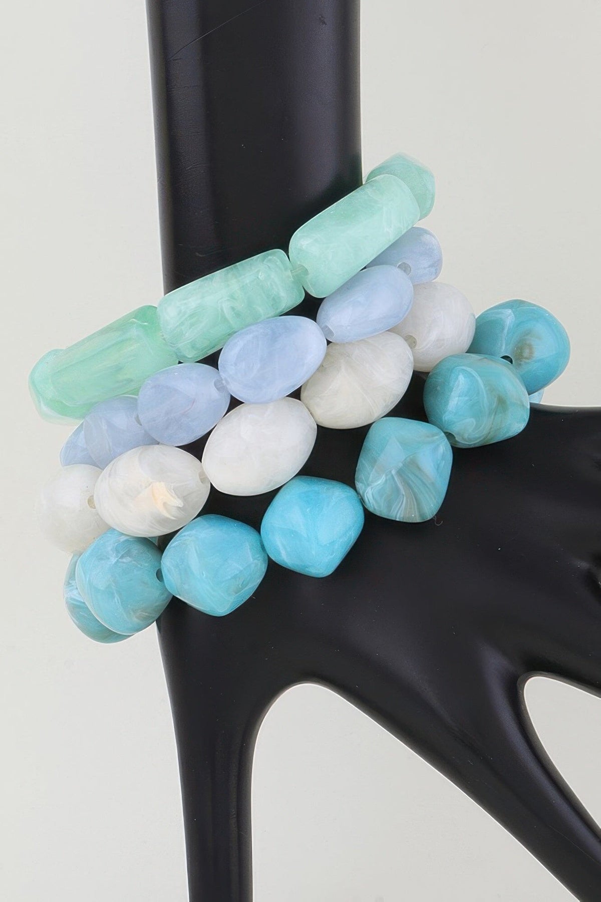 Multi Marble Stone Beaded Bracelet Bracelets jehouze Mint 