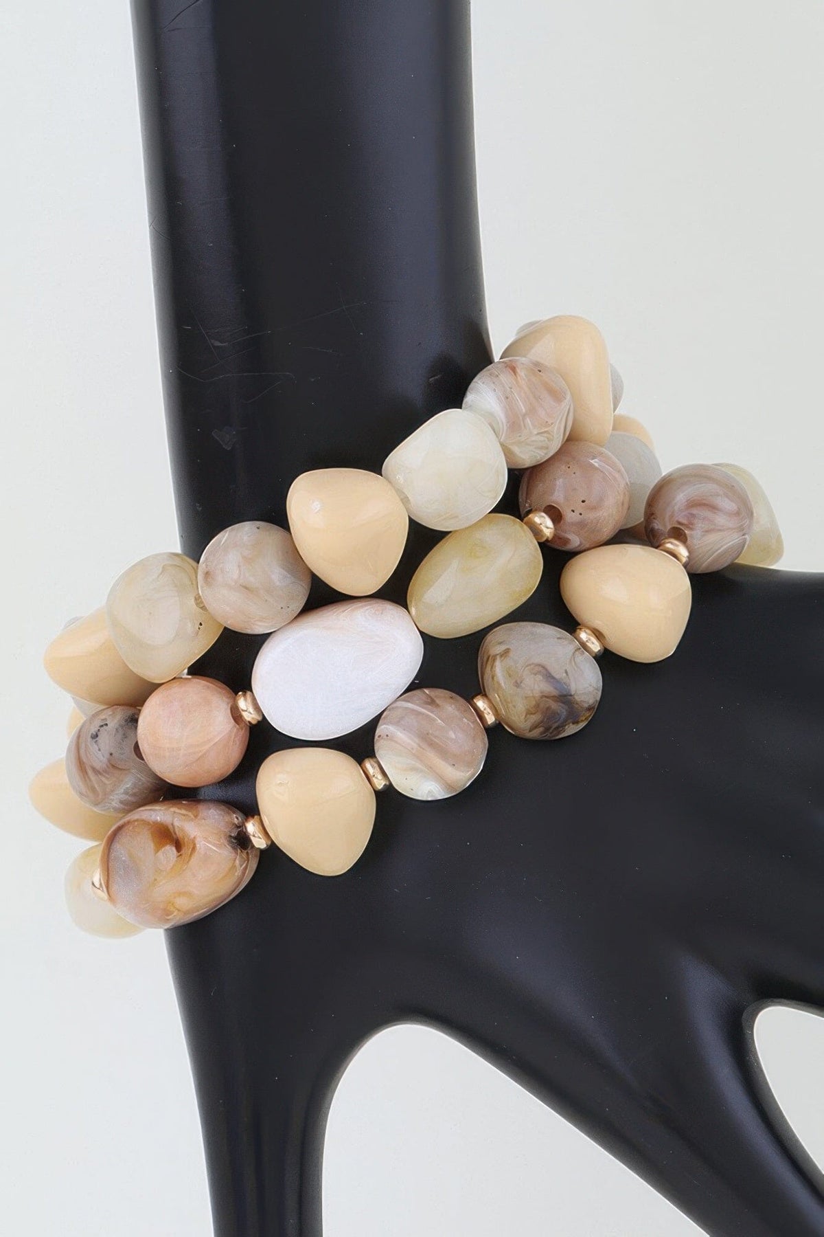 Multi Marble Stone Beaded Bracelet jehouze Natural 