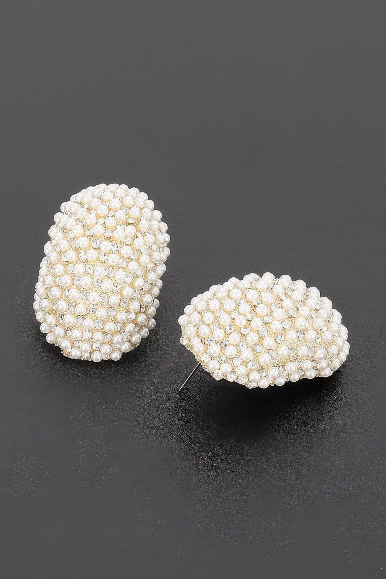 Oval Pearl Rhinestones Stud Earrings Apparel & Accessories > Jewelry > Earrings jehouze 