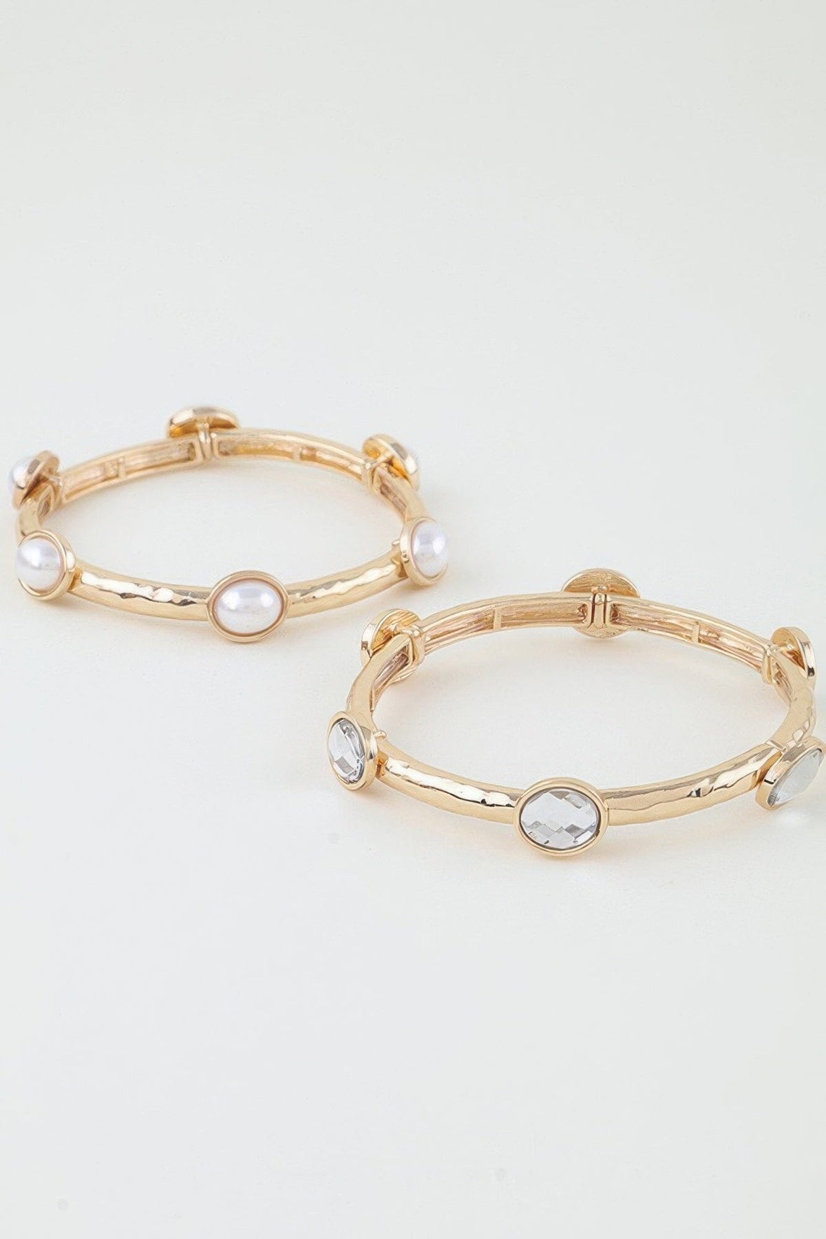 Pearl Stone Charm Cuff Bracelet jehouze 