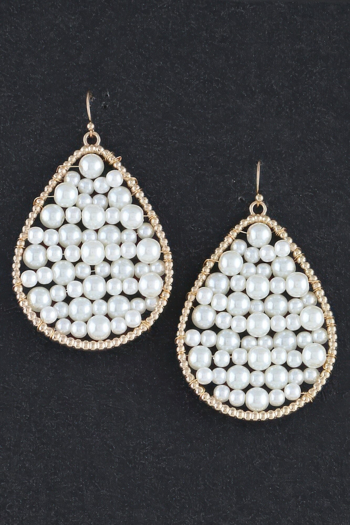 Pearls In A Teardrop Earrings Apparel & Accessories > Jewelry > Earrings jehouze 
