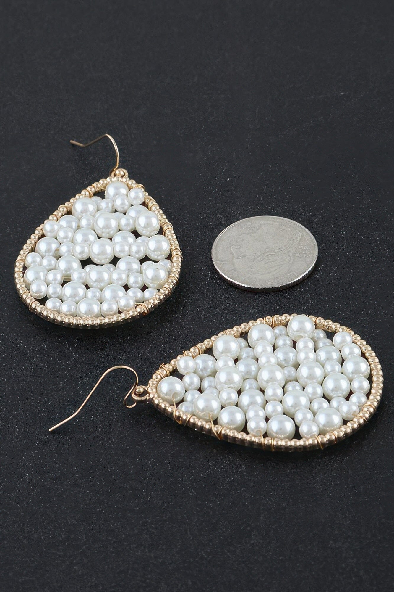 Pearls In A Teardrop Earrings Apparel & Accessories > Jewelry > Earrings jehouze 