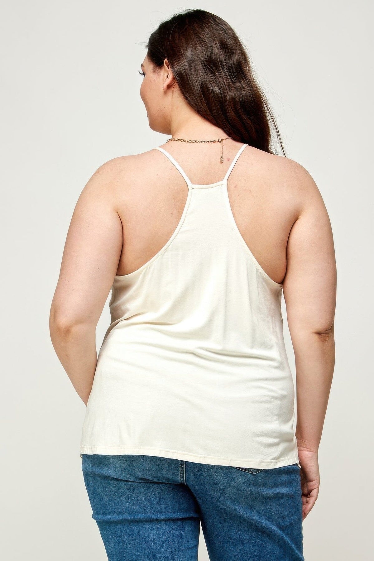 Plus Size Embroidered Mesh T-back Cami Shirts & Tops jehouze 