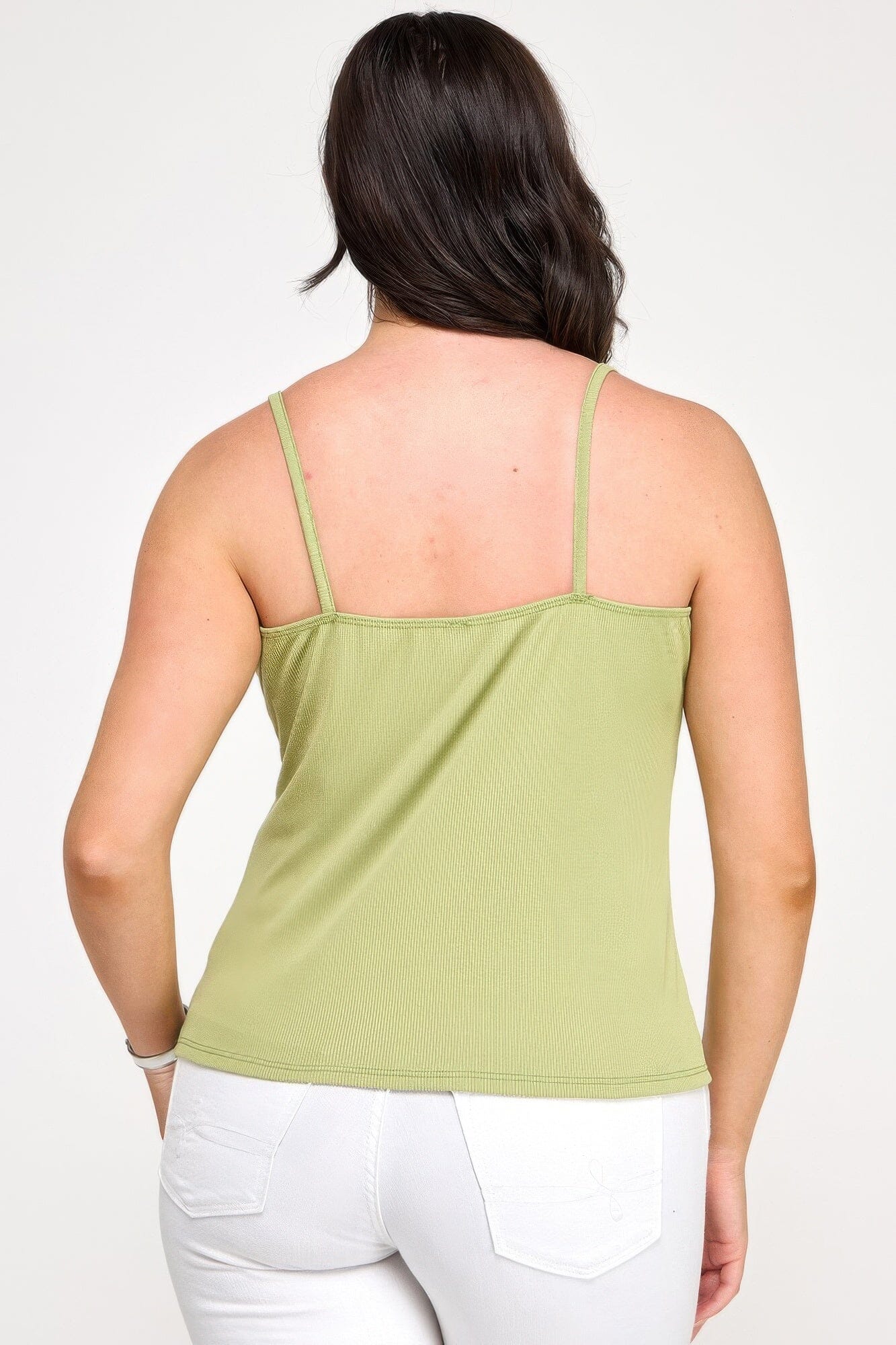 Plus Size Ribbed Knit Camisole With Lace Trim Shirts & Tops jehouze 