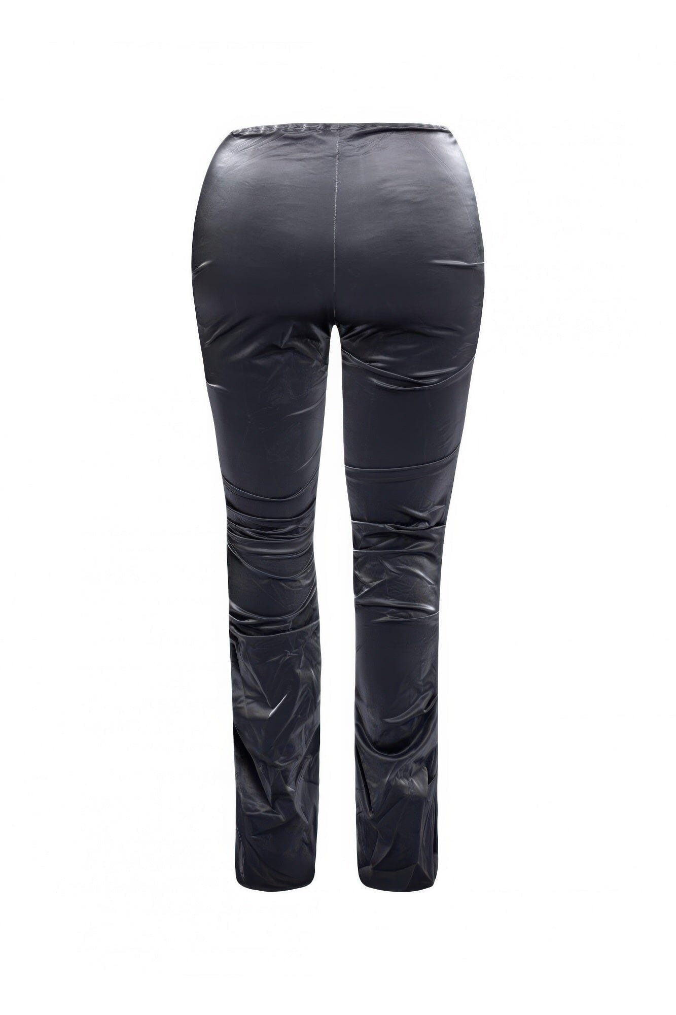 Plus Size Velvet Pu Ruched Pants Pants jehouze 