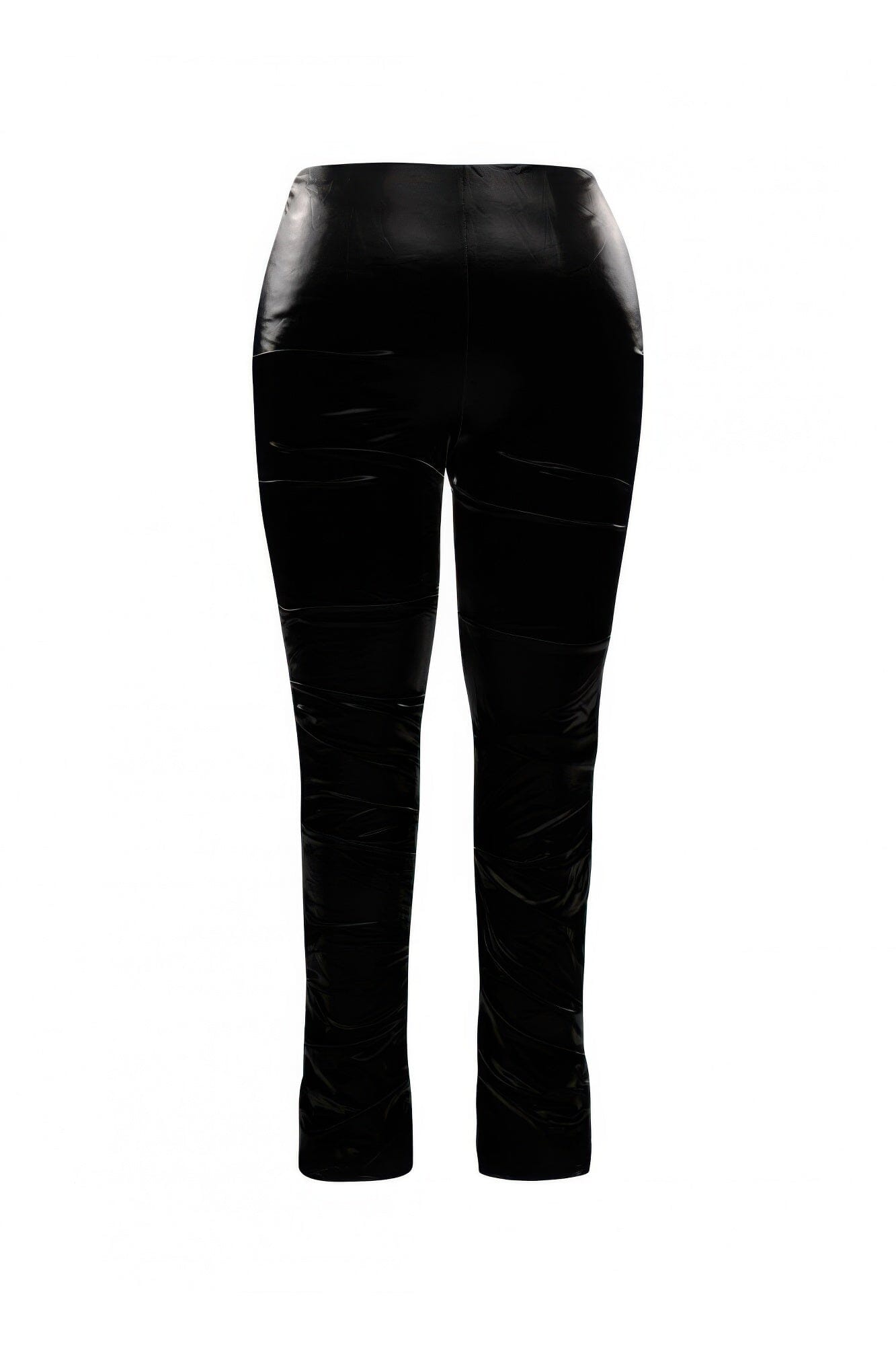 Plus Size Velvet Pu Ruched Pants Pants jehouze 