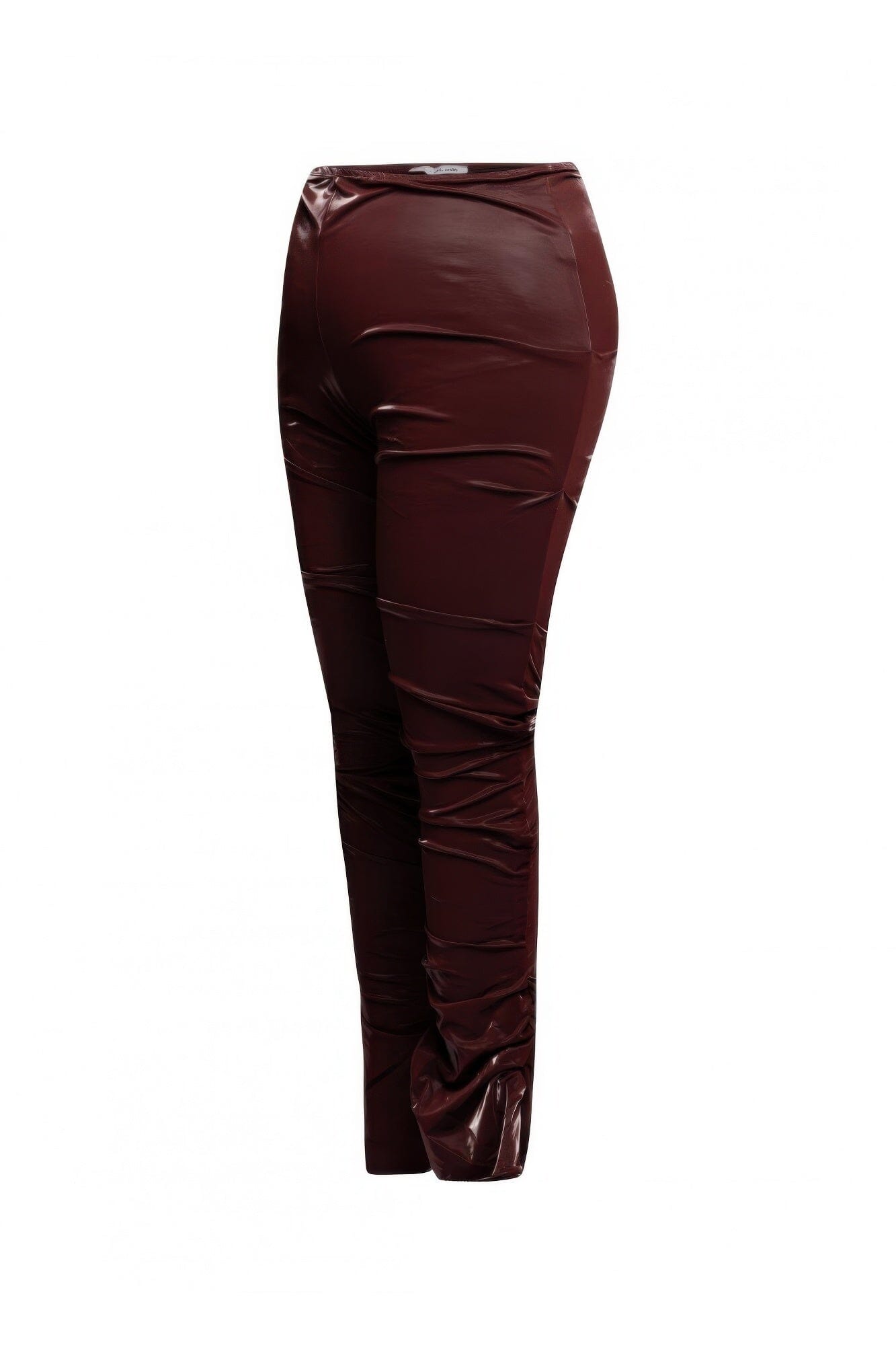 Plus Size Velvet Pu Ruched Pants Pants jehouze 