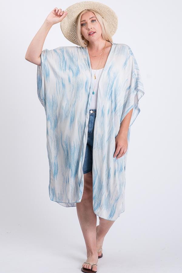 Plus Size Zebra Print Short Sleeve Maxi Kimono cardigan jehouze 