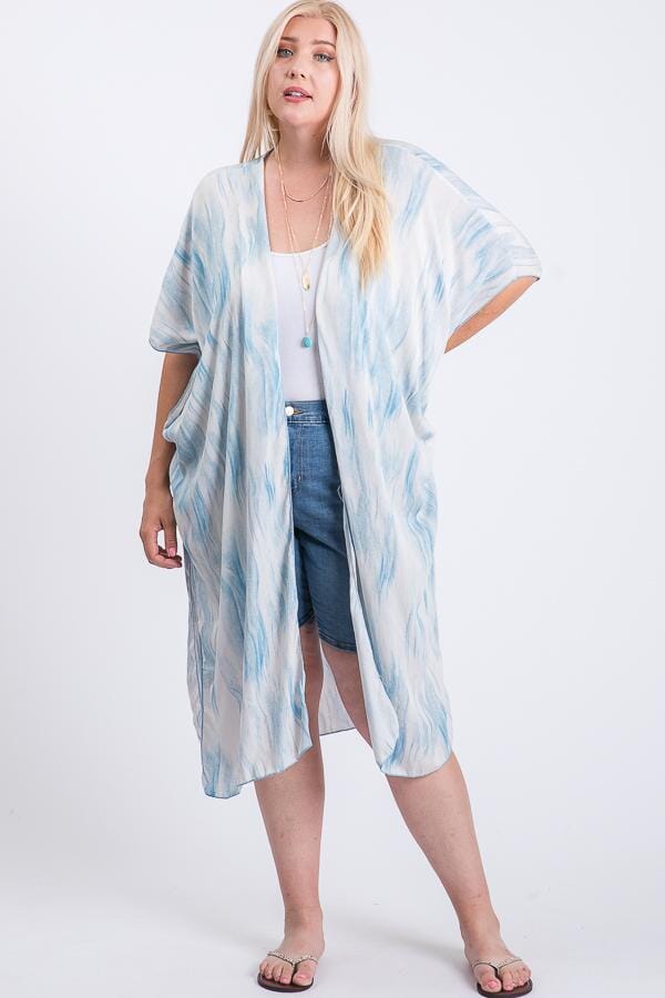 Plus Size Zebra Print Short Sleeve Maxi Kimono cardigan jehouze 