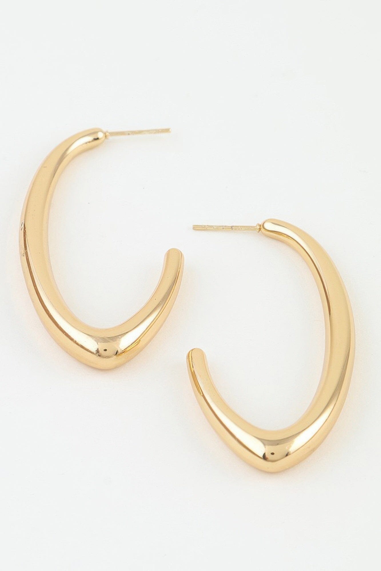 Polished Cateye Hoop Earrings Apparel & Accessories > Jewelry > Earrings jehouze 