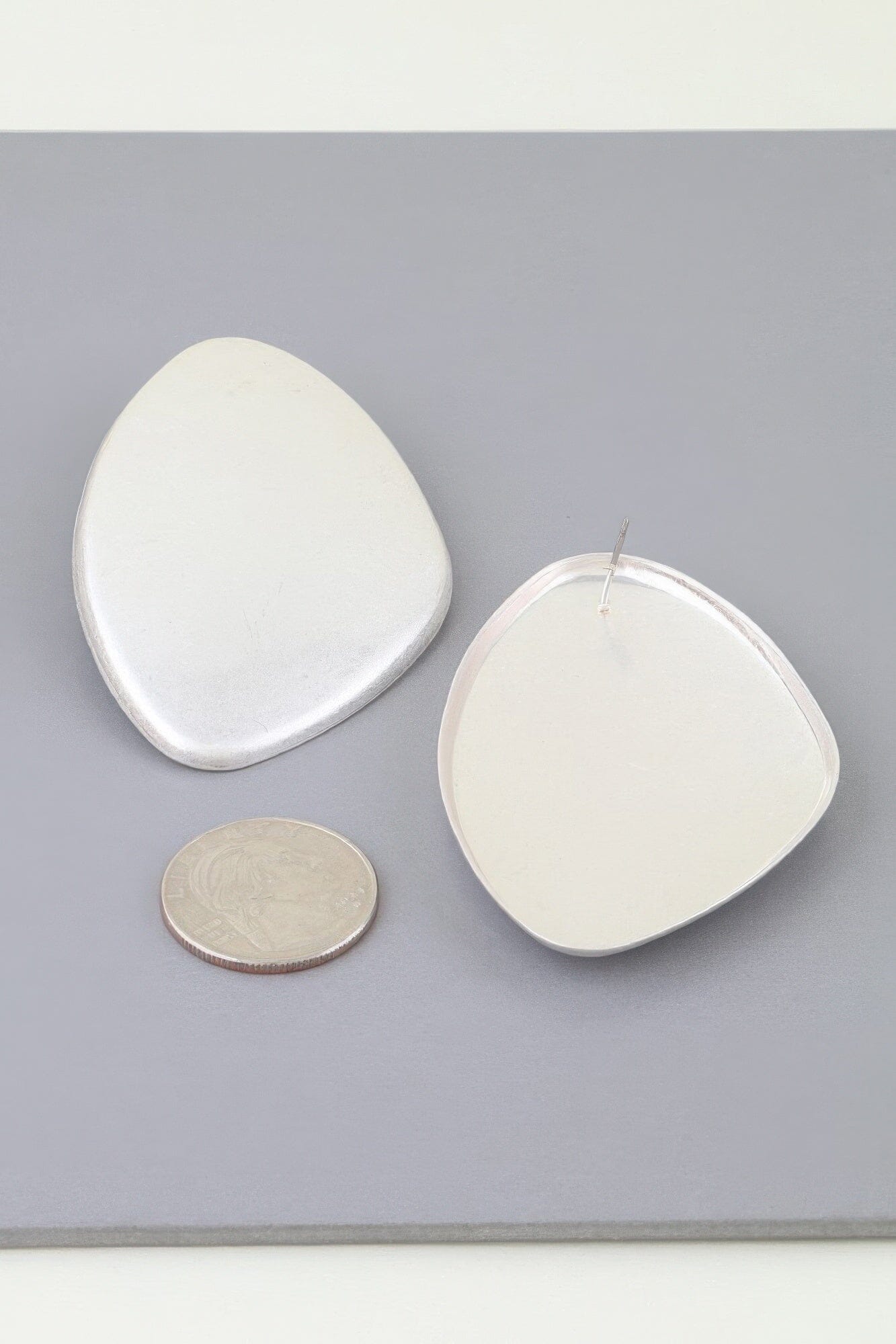 Polished Classic Plate Drop Earrings Apparel & Accessories > Jewelry > Earrings jehouze Silver 