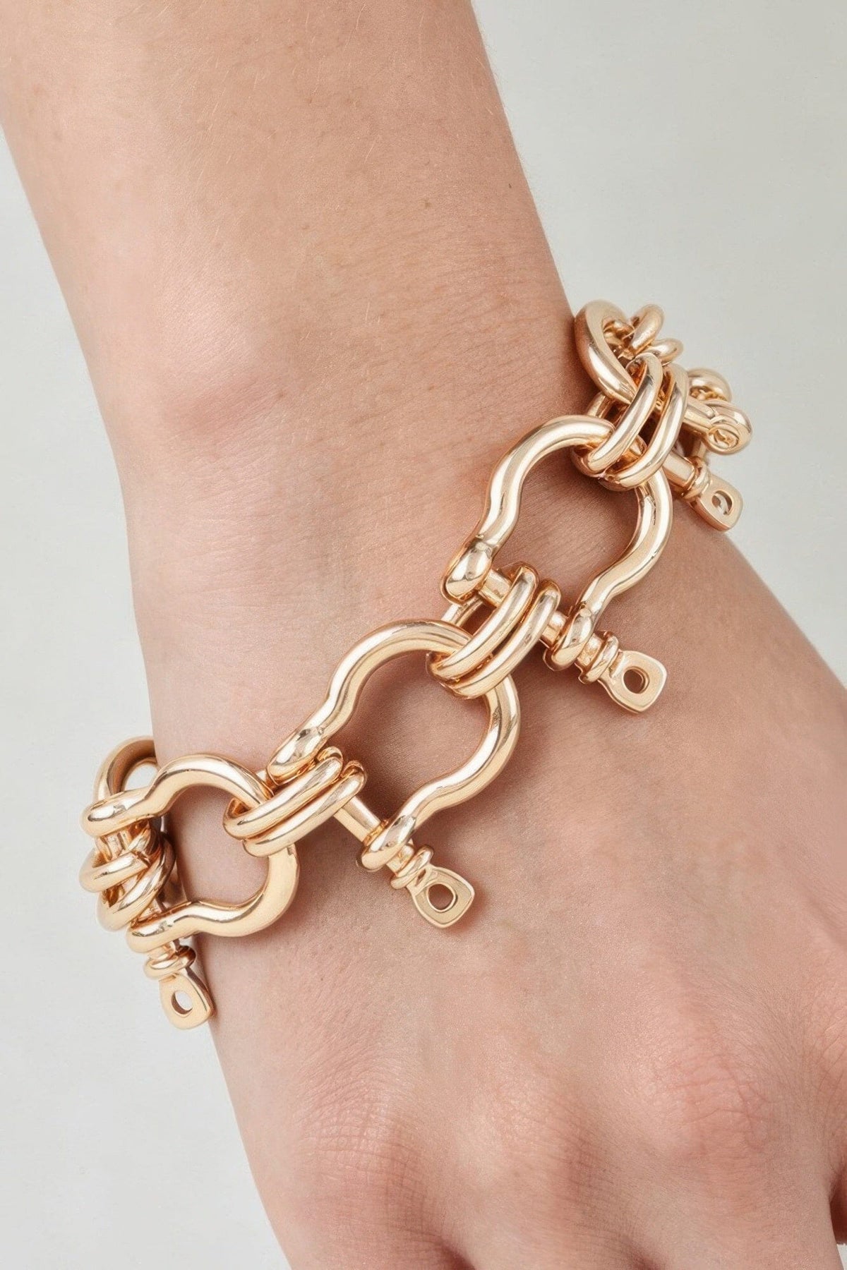Polished Horseshoe Toggle Bracelet Bracelets jehouze Gold 