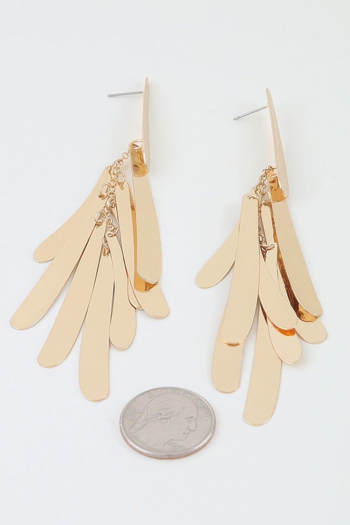 Polished Modern Feather Drop Earrings Apparel & Accessories > Jewelry > Earrings jehouze 
