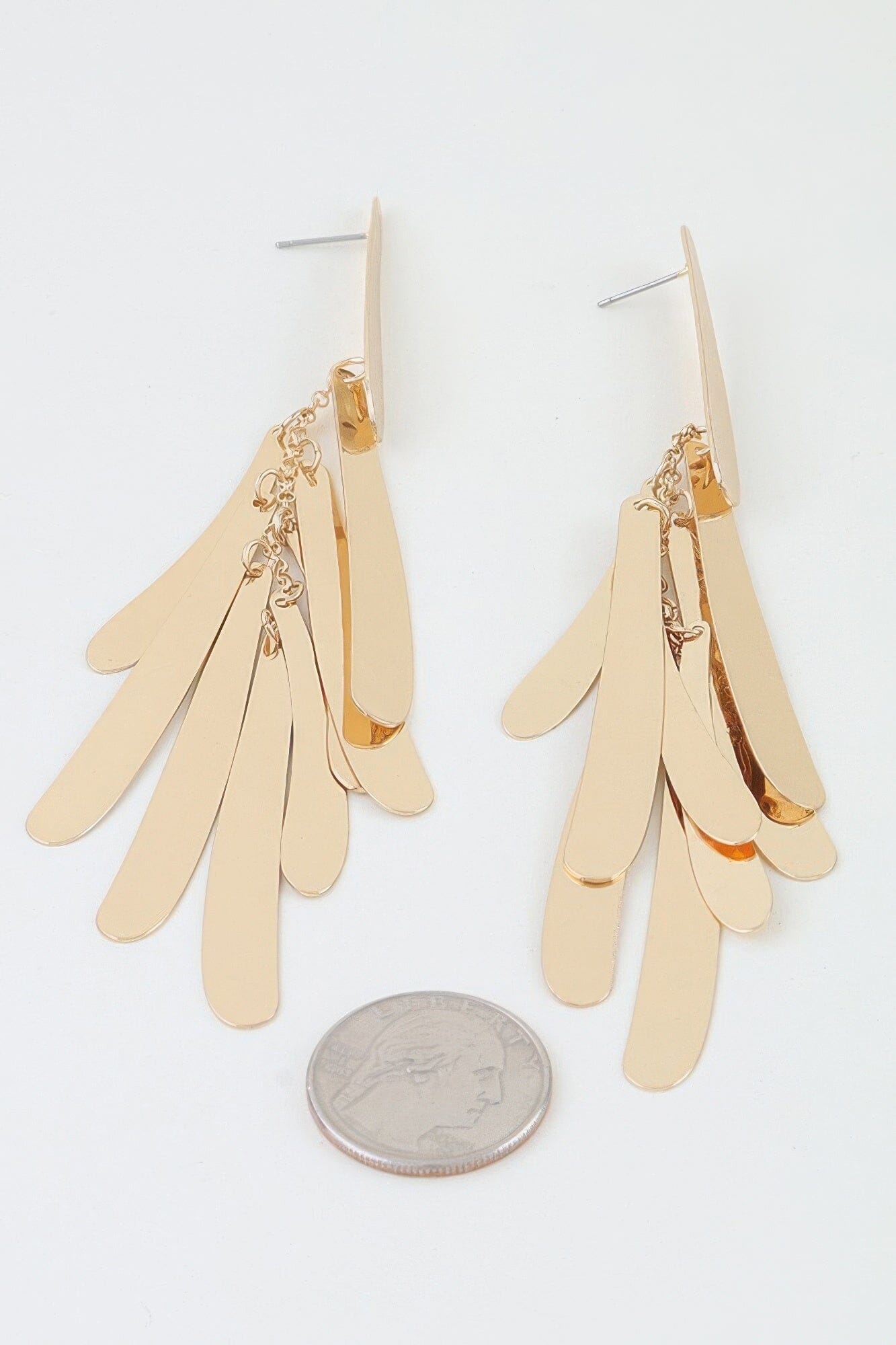 Polished Modern Feather Drop Earrings Apparel & Accessories > Jewelry > Earrings jehouze 