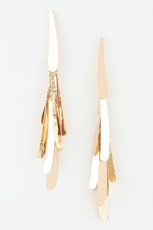 Polished Modern Feather Drop Earrings Apparel & Accessories > Jewelry > Earrings jehouze Gold 