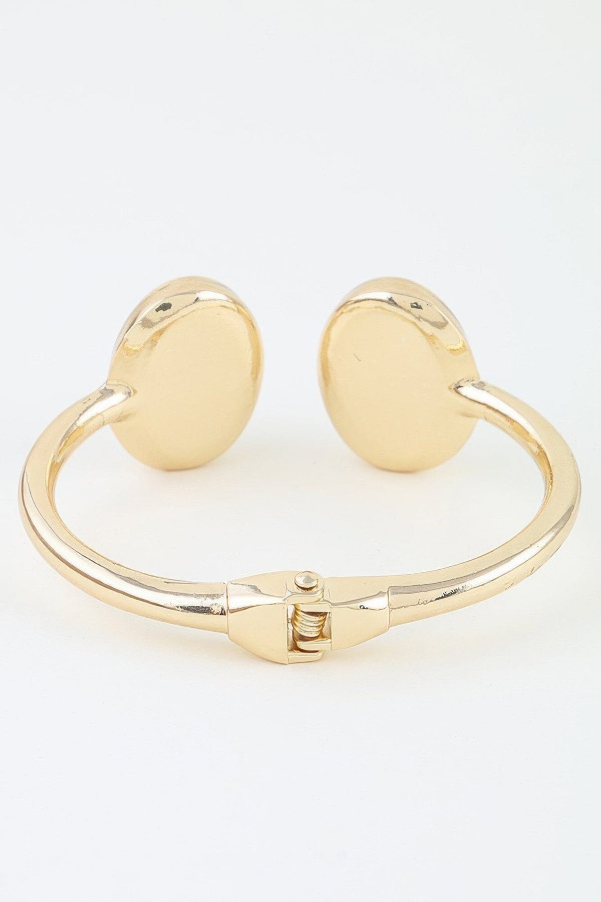 Polished Pearl Stone Open Cuff Bracelet Bracelets jehouze 