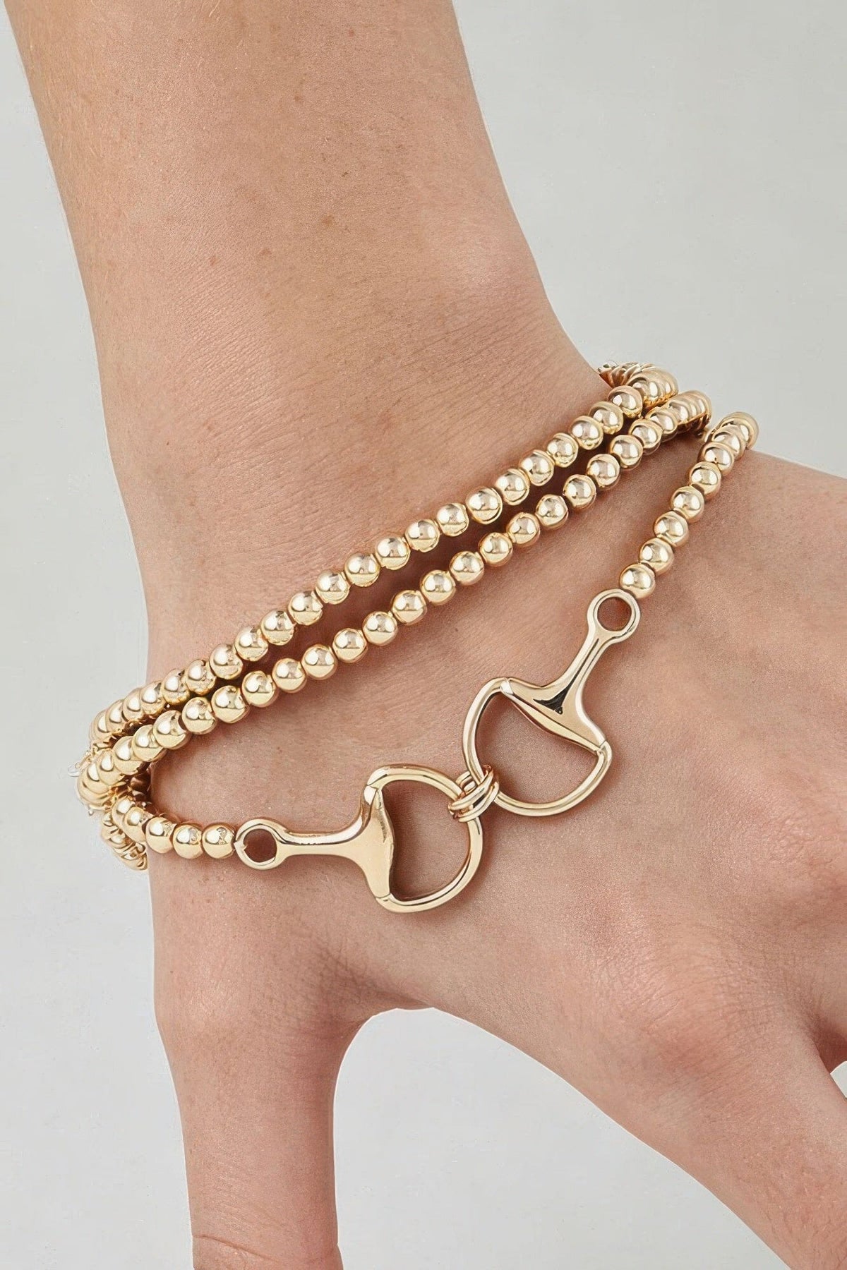 Polished Toggle Beaded Bracelet Bracelets jehouze Gold 