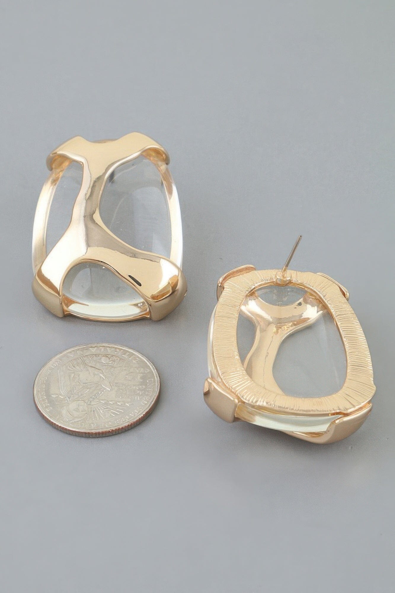 Polished Transparent Stone Earrings Apparel & Accessories > Jewelry > Earrings jehouze 