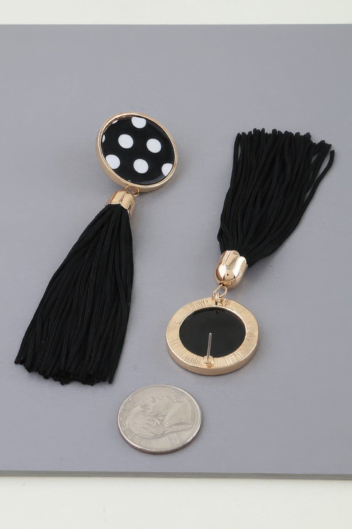 Polka Dot Tassel Drop Earrings Apparel & Accessories > Jewelry > Earrings jehouze 