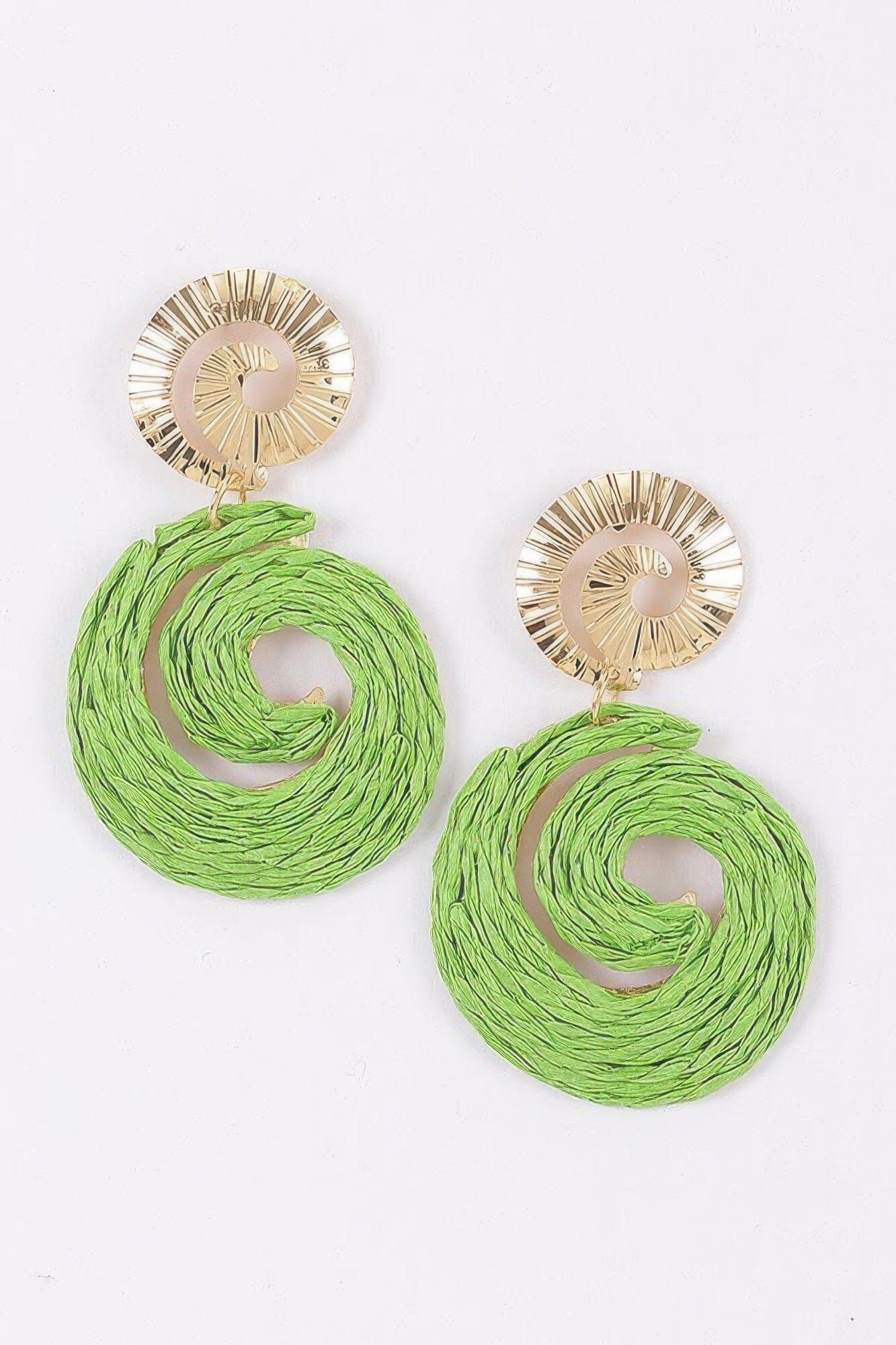 Raffia Spiral Drop Earrings Apparel & Accessories > Jewelry > Earrings jehouze 