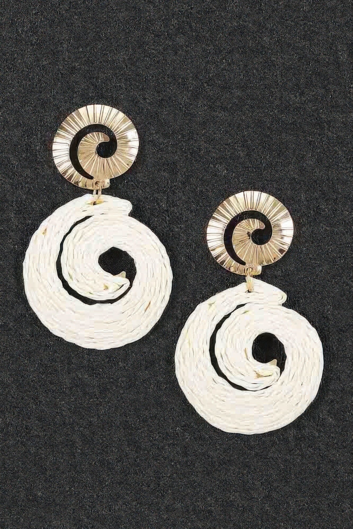 Raffia Spiral Drop Earrings Apparel & Accessories > Jewelry > Earrings jehouze 